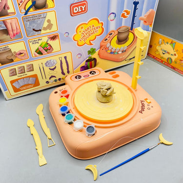 Battery Operated Pottery Wheel With 6Pcs Color Set